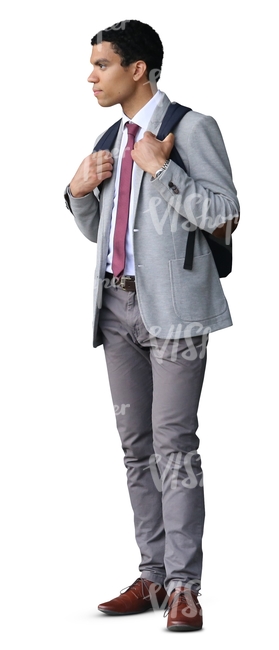 young african man in a suit standing