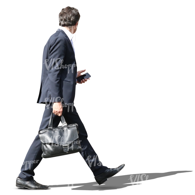 businessman with a suitcase walking