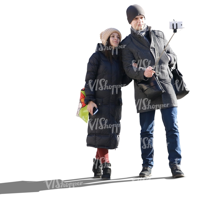 couple taking a selfie on a sunny autumn day