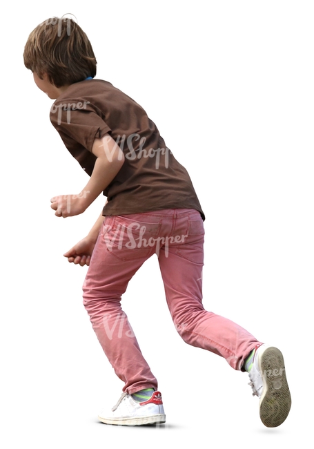 young boy running