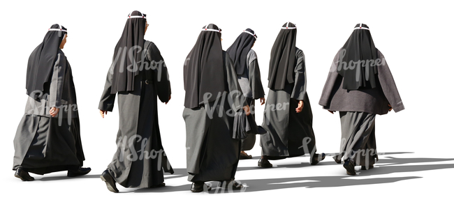 group of nuns walking on the street