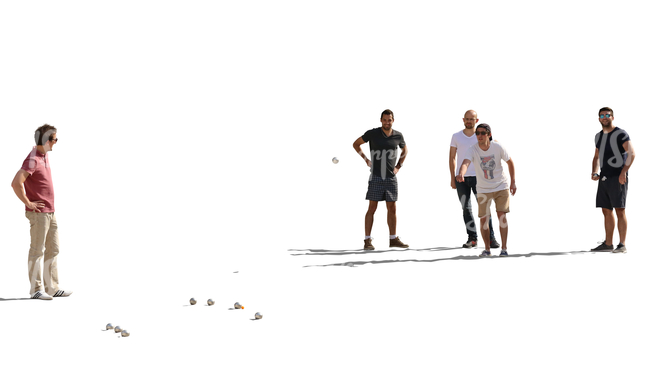 team of men playing petanque