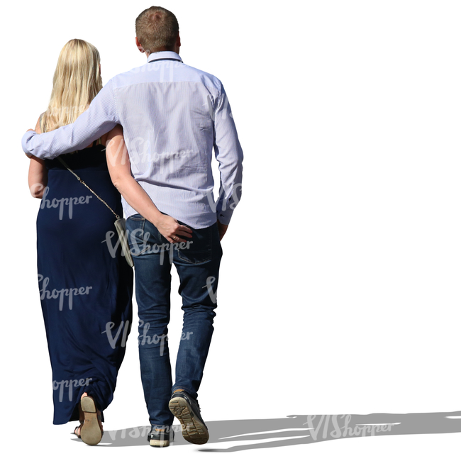 couple walking with their arms around each other