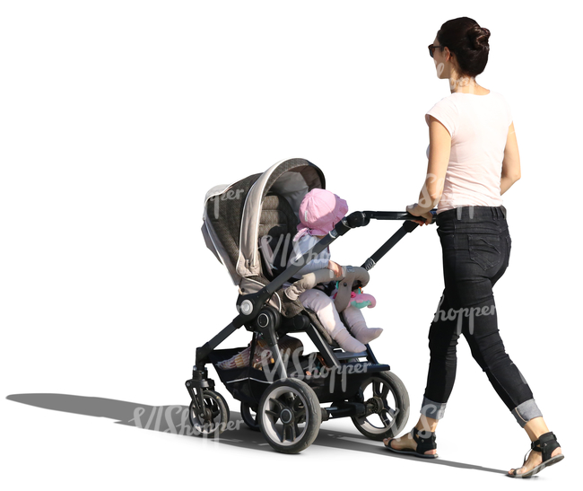 woman walking her baby