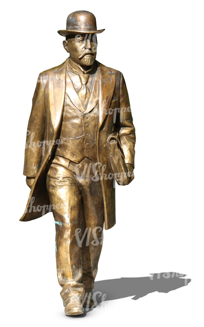 bronze statue of a man in traditional historical outfit