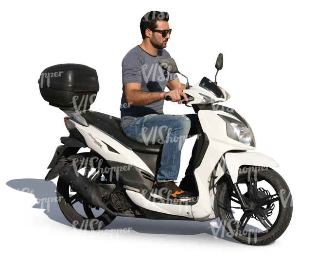 man riding a motorbike