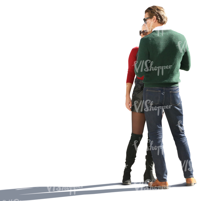 man and woman standing together