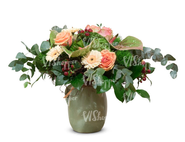 cut out flower bouquet in a vase