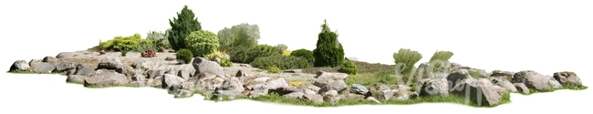 cut out rockery with plants