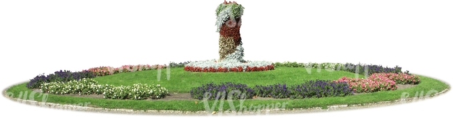 round flowerbed with a higher central point