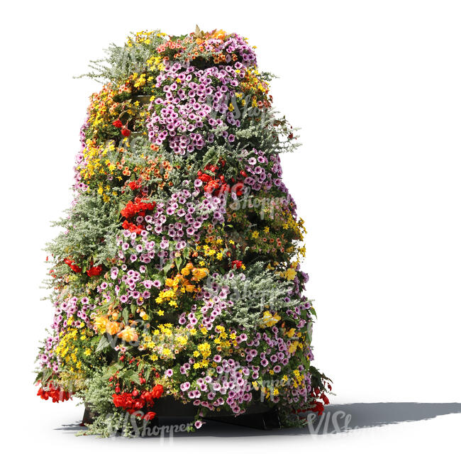 decorative tower of flowers