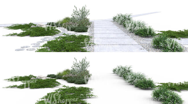 rendered ambient light foreground with footpath and plants on separate layers