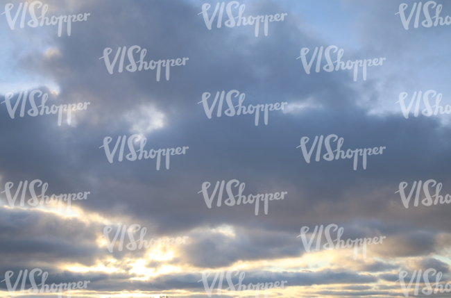 evening sky with dark blue clouds