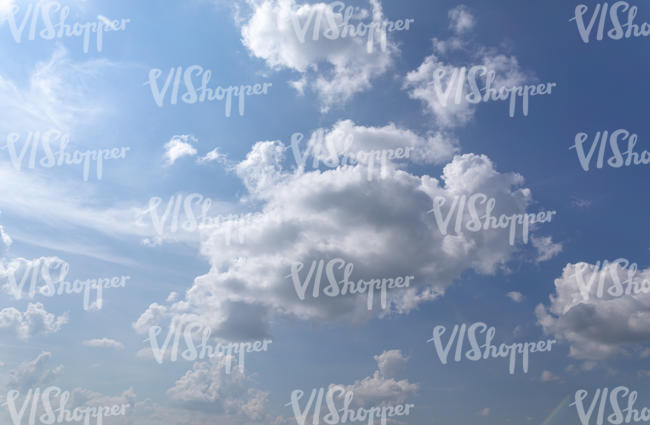 blue sky with some cumulus clouds