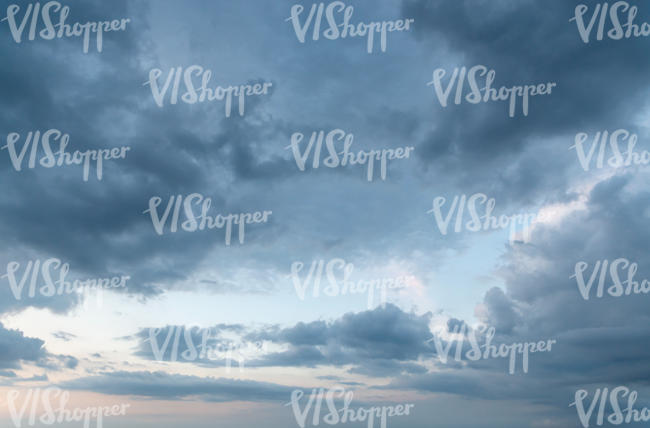 evening sky with deep blue clouds