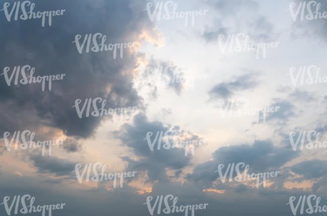 pinkish evening sky with some clouds