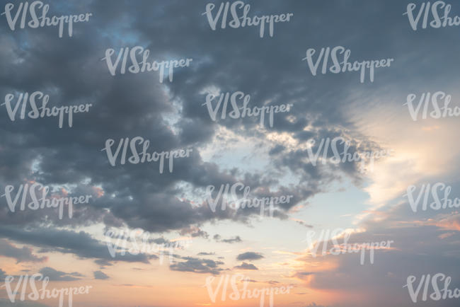 sunset sky with dark clouds