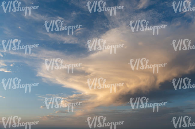 evening sun with a large cloud