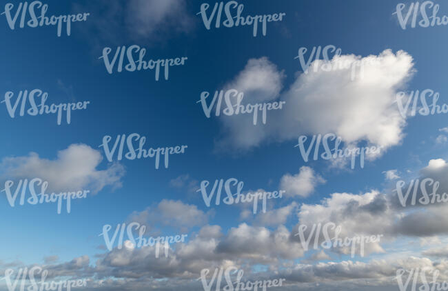 deep blue sky with clouds