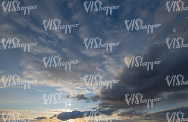 sunset sky with some large clouds