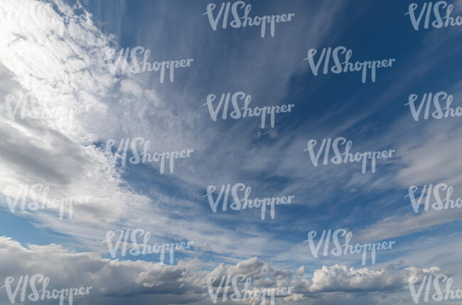 sky with many white clouds