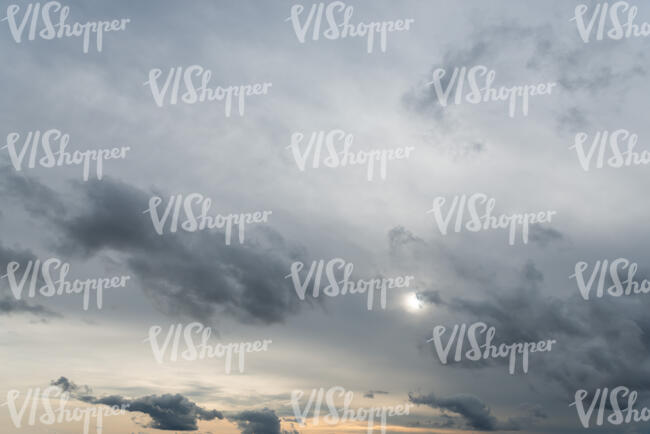 late evening sky with grey clouds