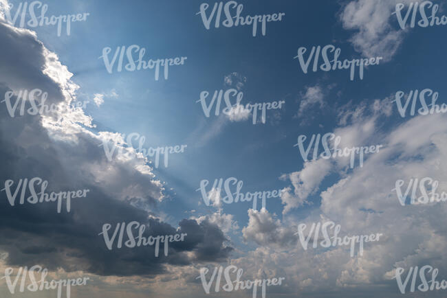 sky with white and dark clouds