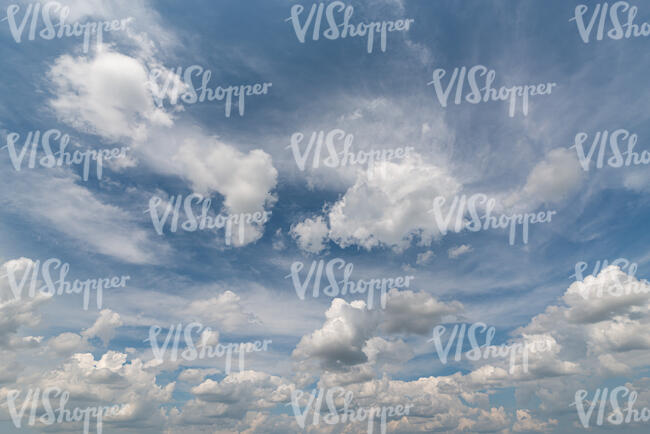 day sky with many white clouds