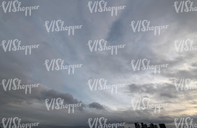 evening sky with grey clouds