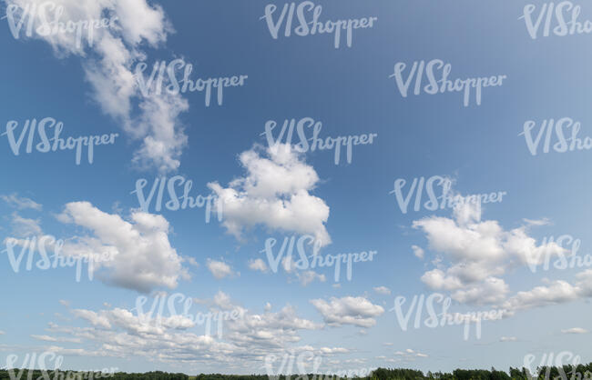 blue sky with small white clouds
