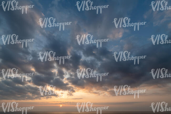 sunset with sun low in the horizon