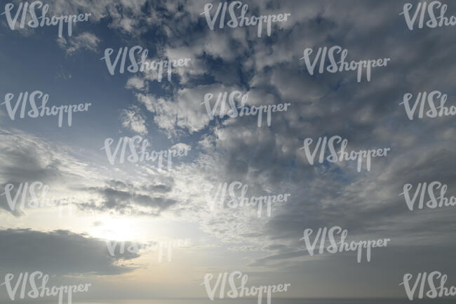 evening sky with backlit clouds