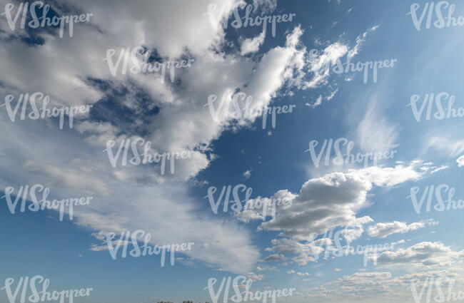 bright sky with white clouds