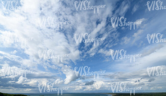 sky with many white clouds