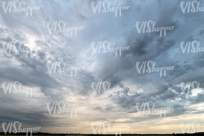 evening sky with grey clouds
