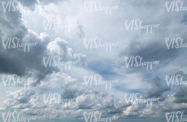 sky overcast with cumulus clouds