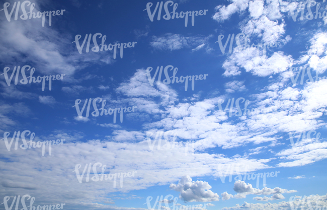 blue sky with many white clouds