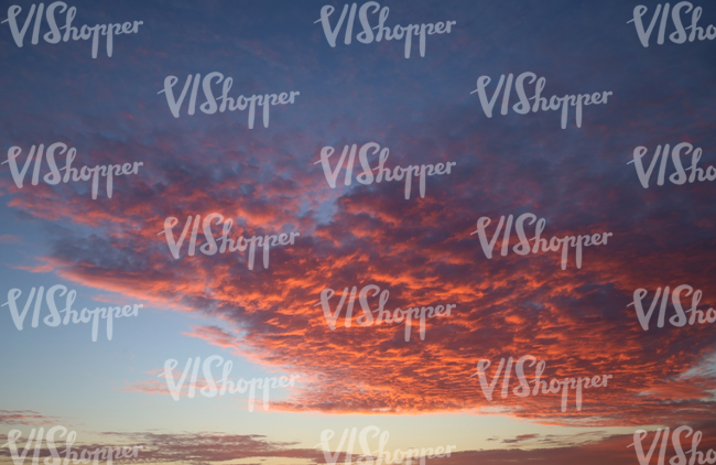 sunset sky with bright red cloud