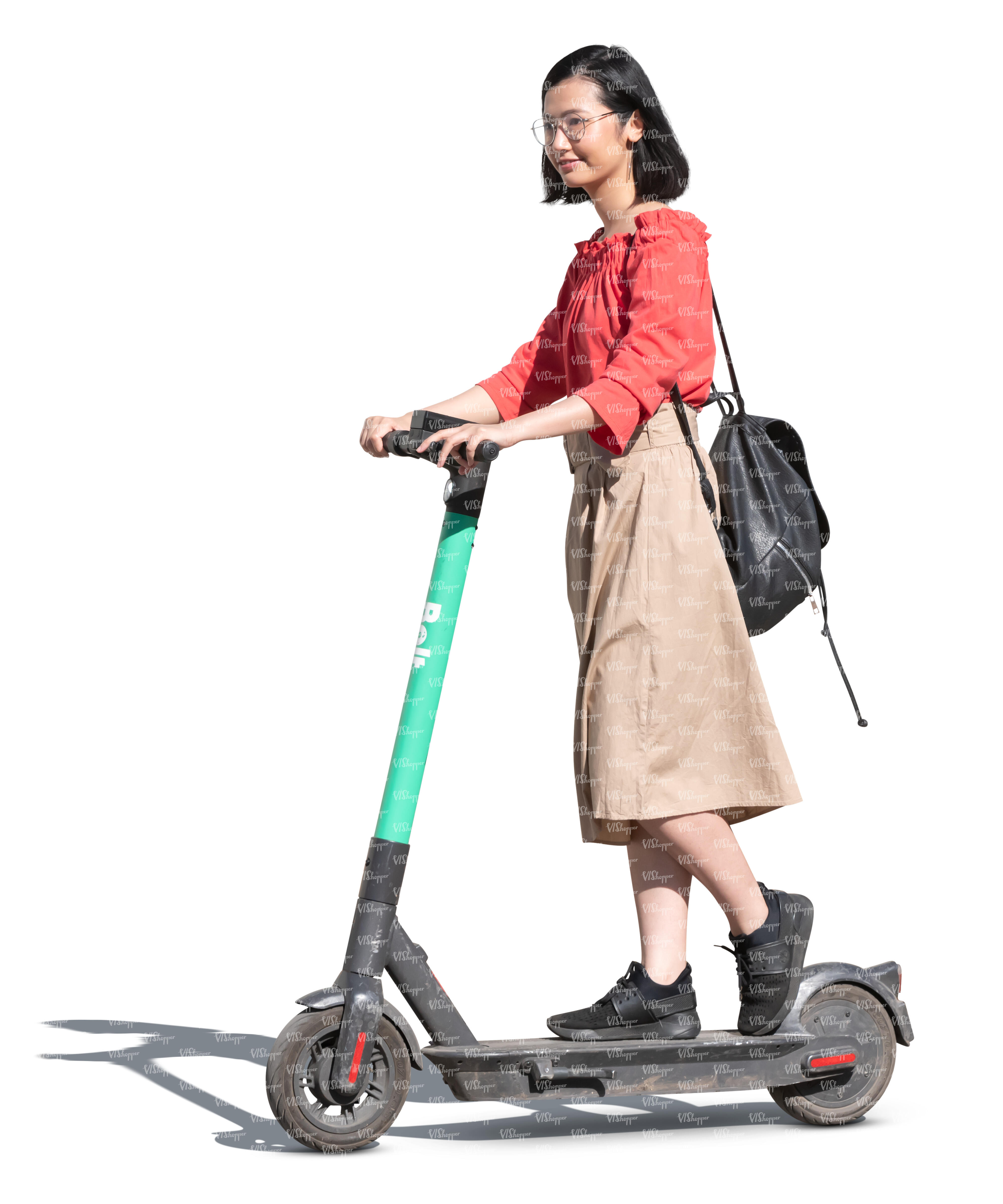 Girl riding a scooter hotsell