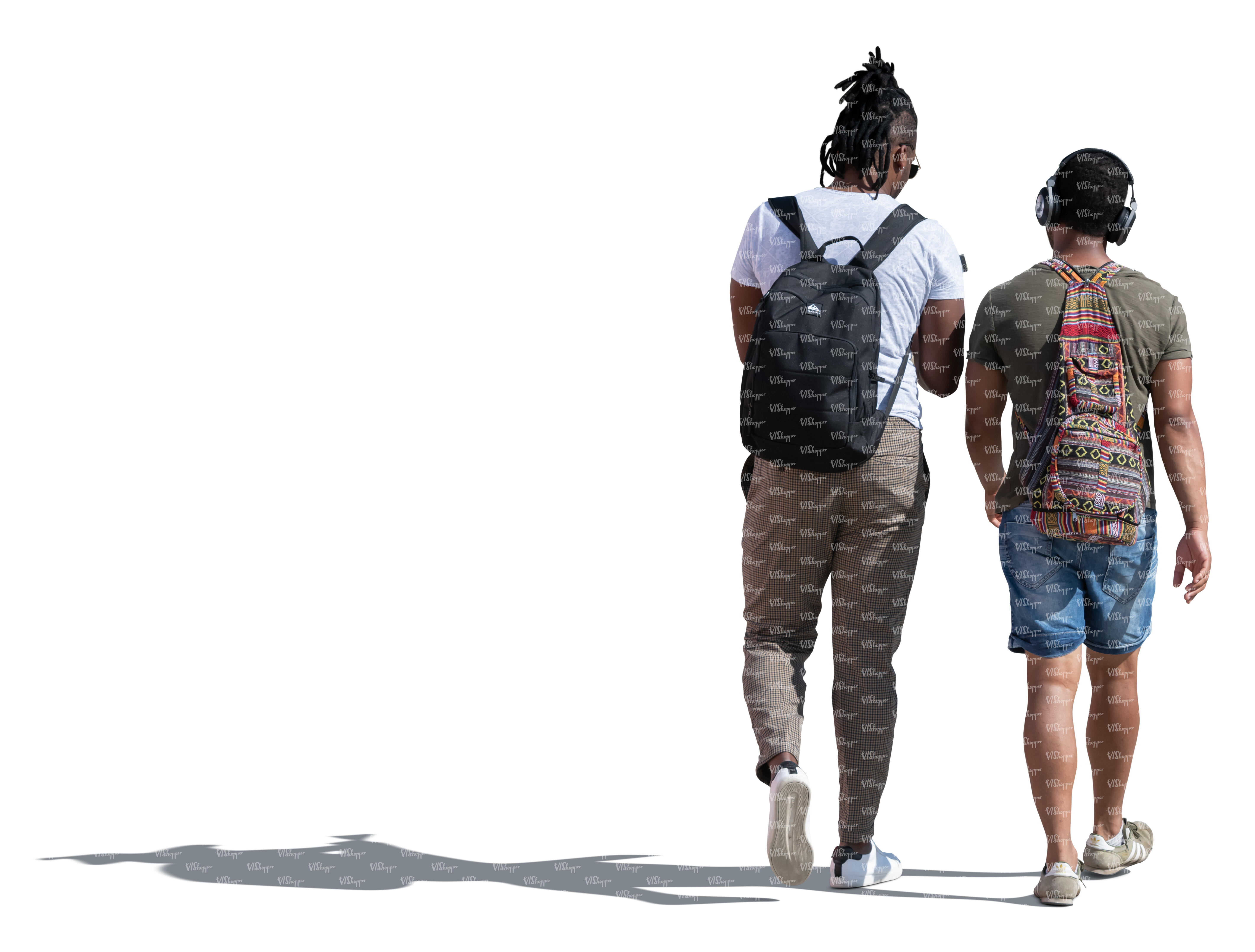 two cut out black men walking and talking - VIShopper