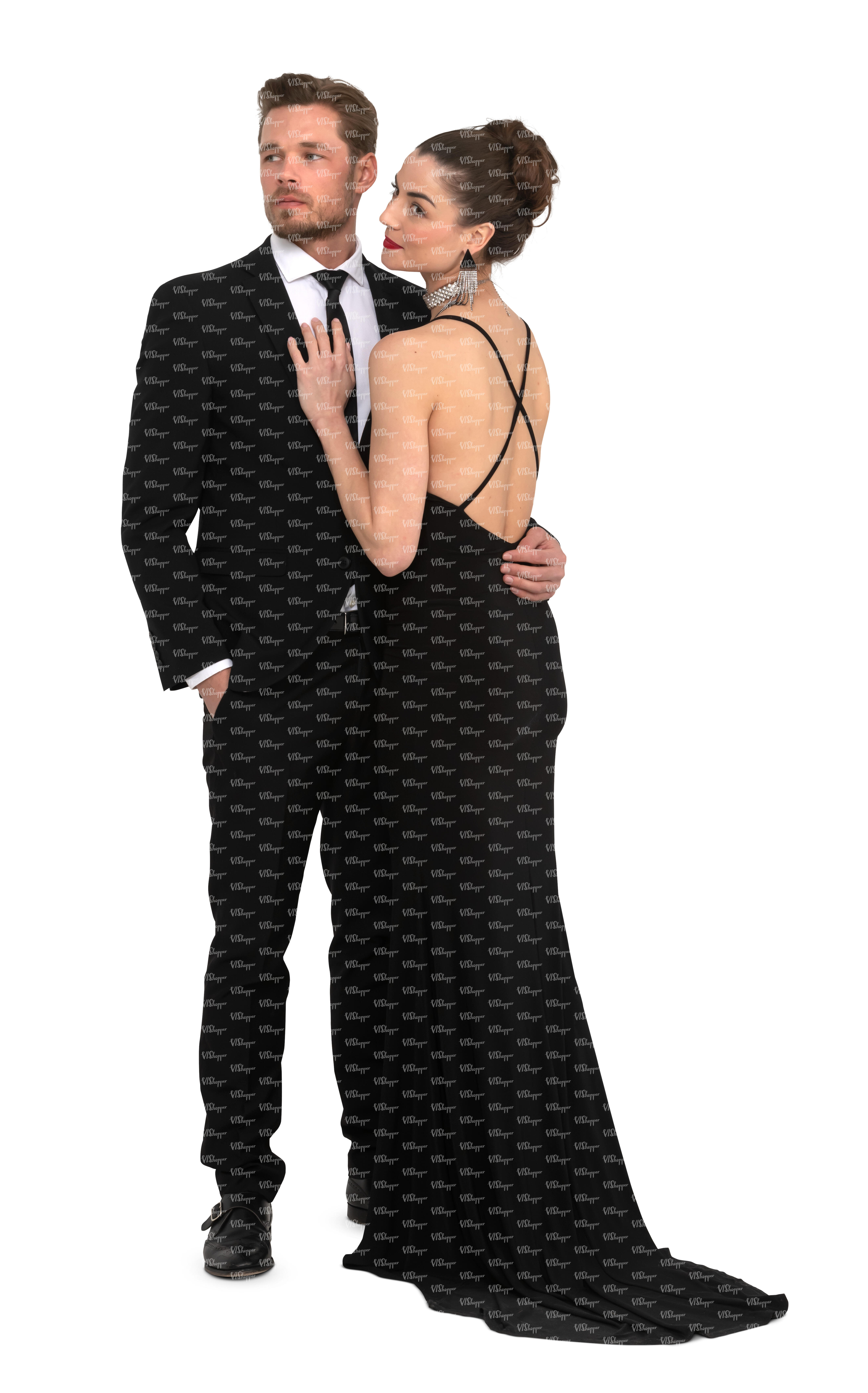 cut out elegant couple at a party standing together - VIShopper