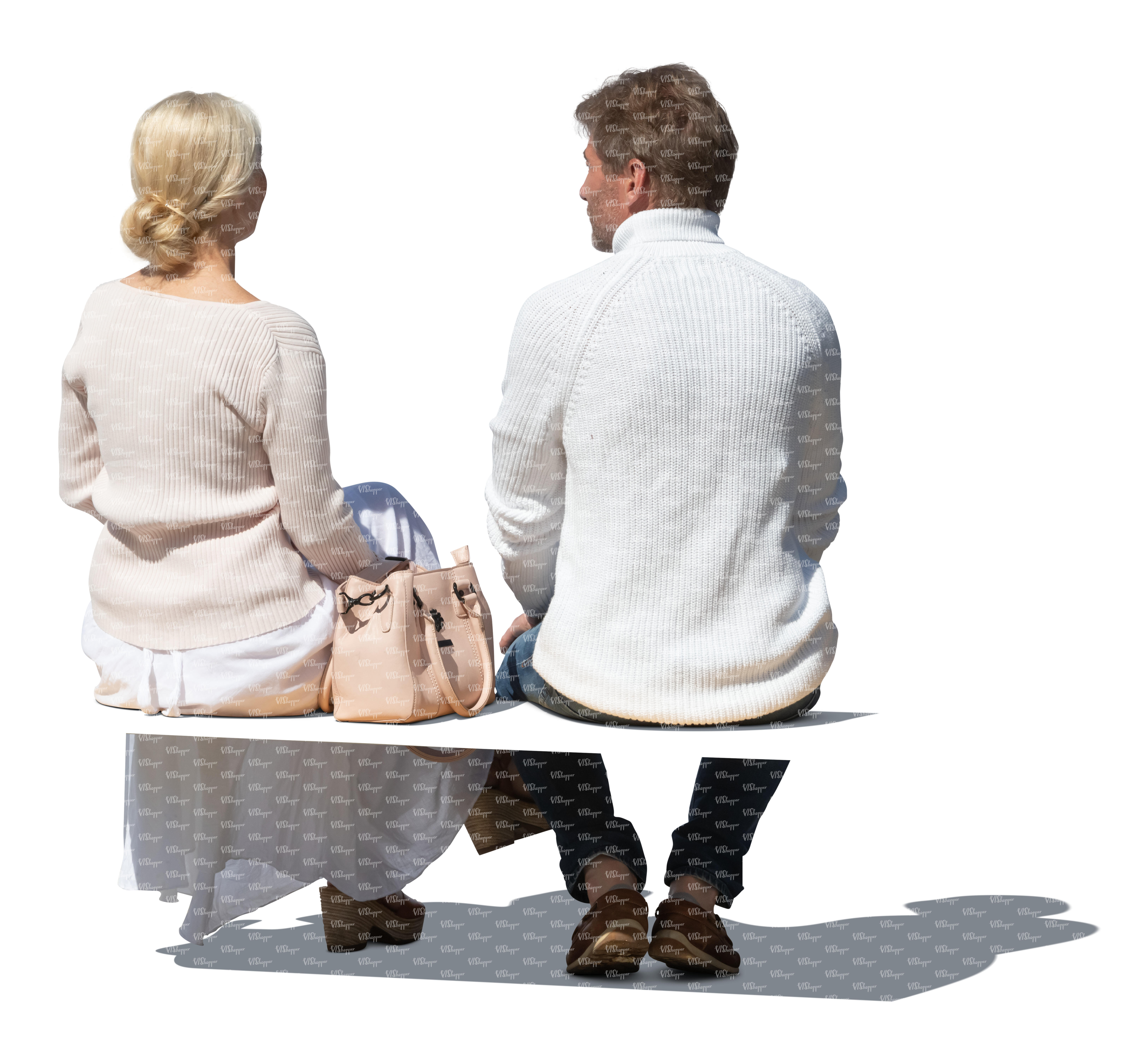 two cut out older people sitting - VIShopper