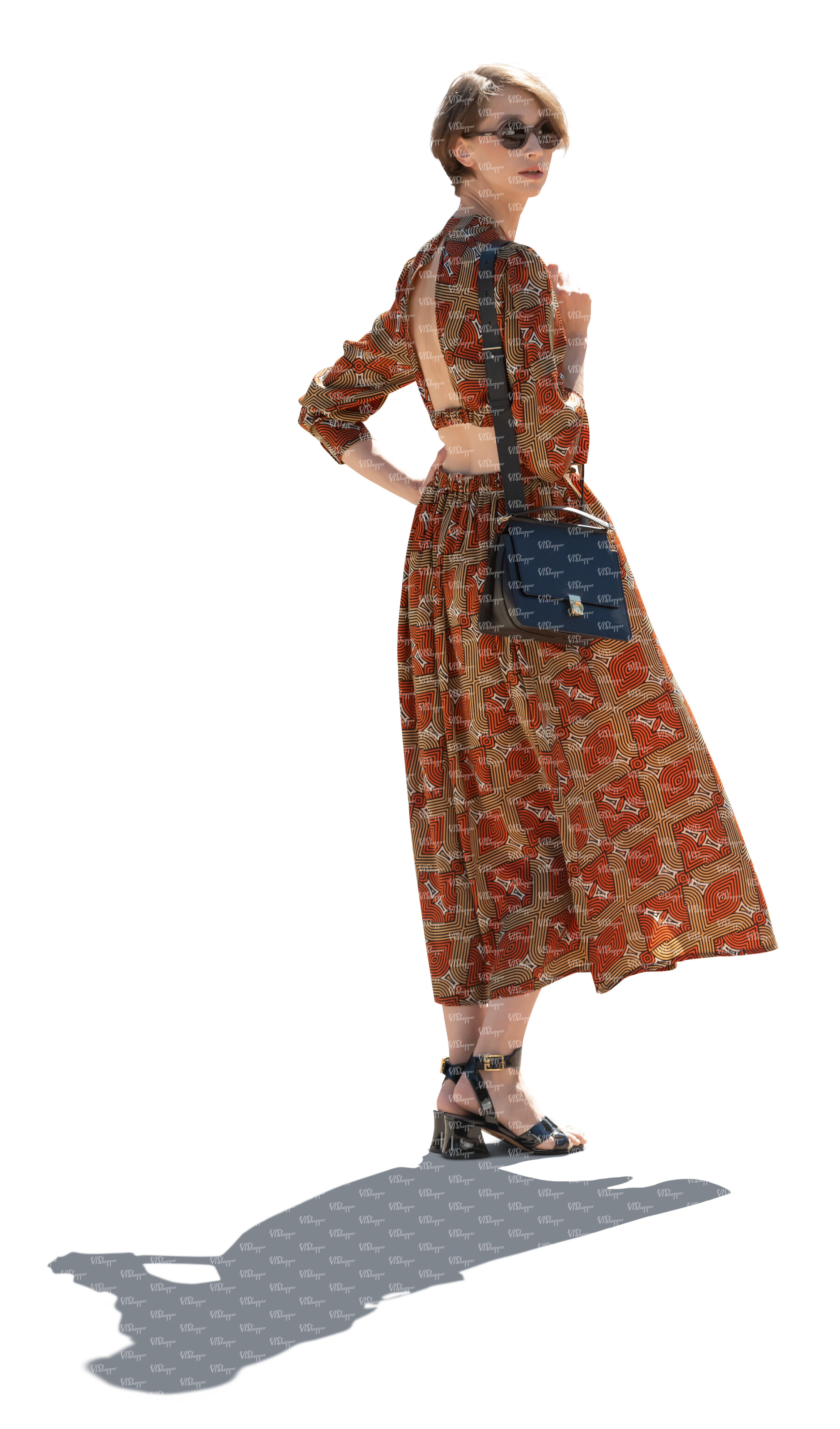 backlit woman in a dress standing - VIShopper