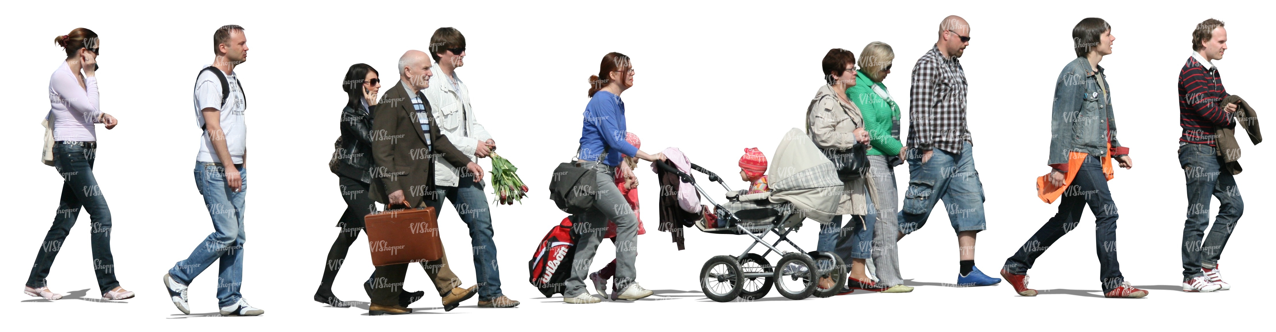 A Group Of People Walking 65