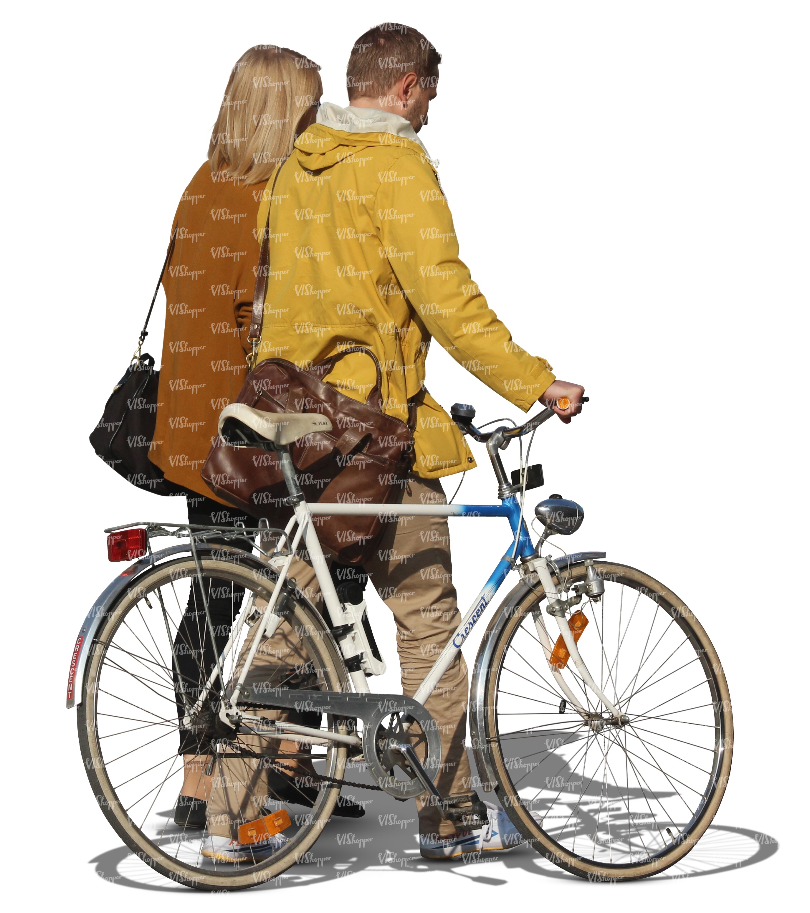 Walking shop with bike