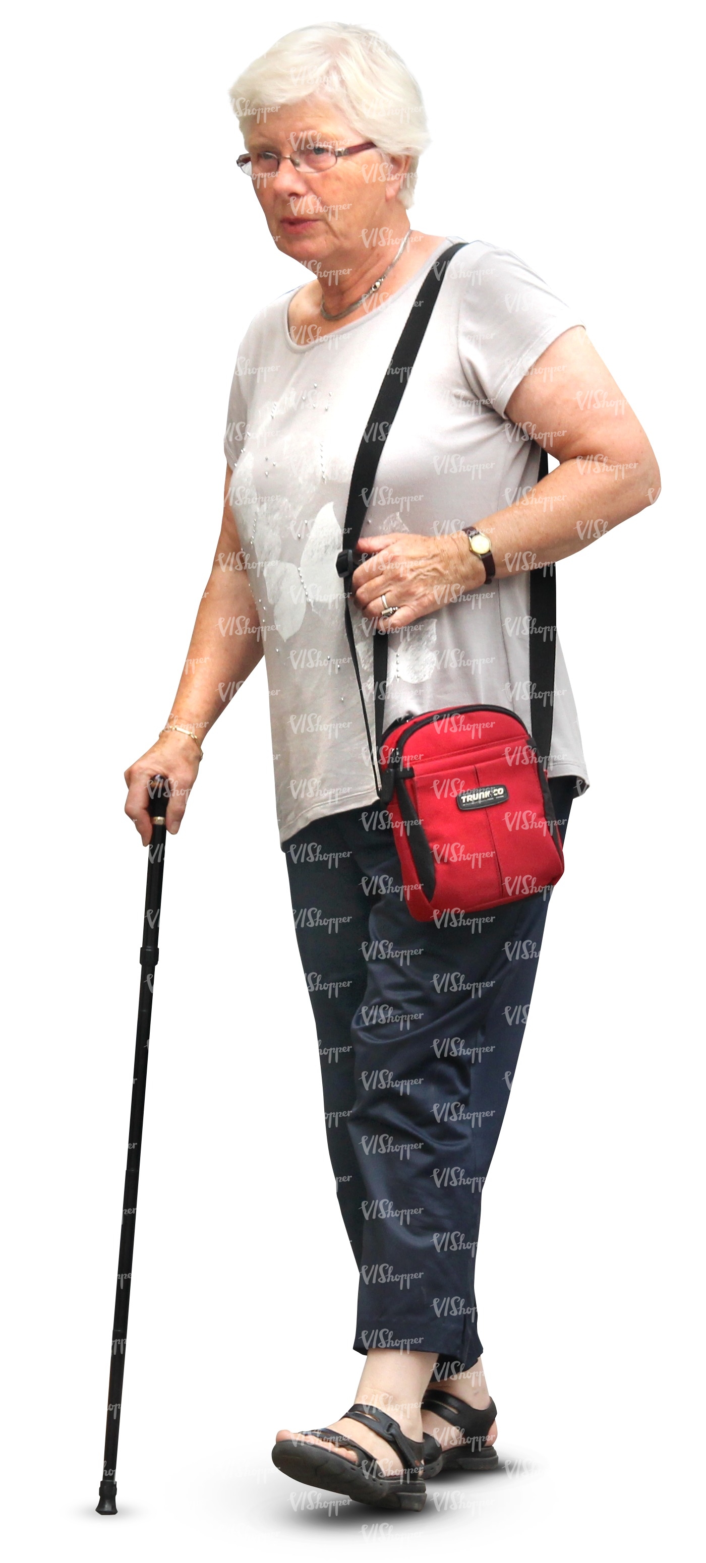 Old Lady With Walking Stick